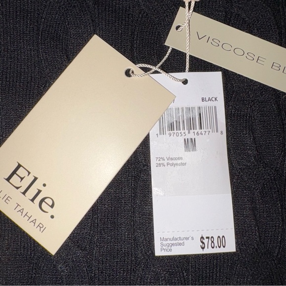 Elie Tahari Black Turtleneck Viscose Blend Sweater - Picture 3 of 7